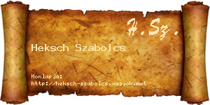 Heksch Szabolcs névjegykártya